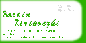 martin kiripoczki business card